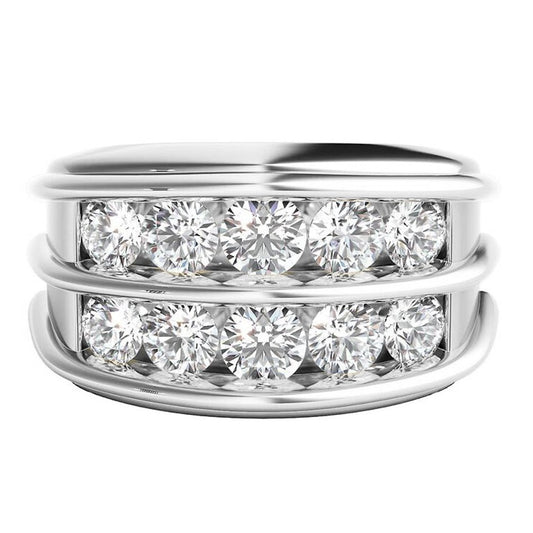 silver mens moissanite ring AU Holloway Jewellery