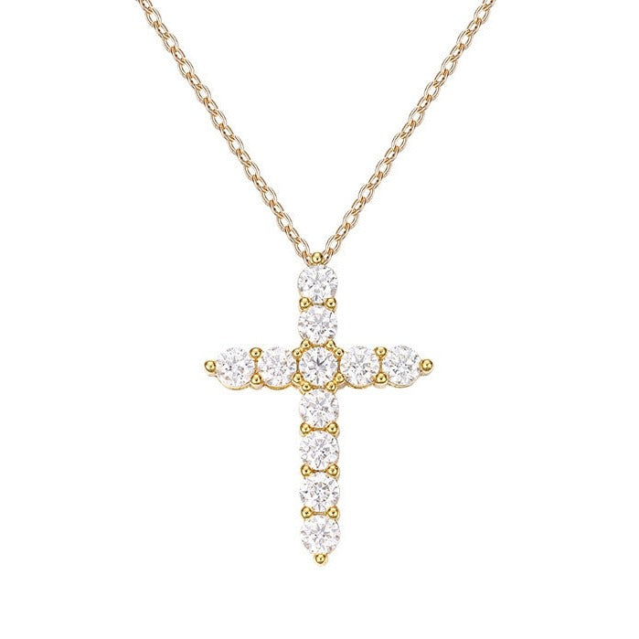 Pendant Moissanite Diamond Cross Necklace UK