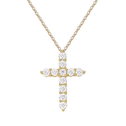 Pendant Moissanite Diamond Cross Necklace UK
