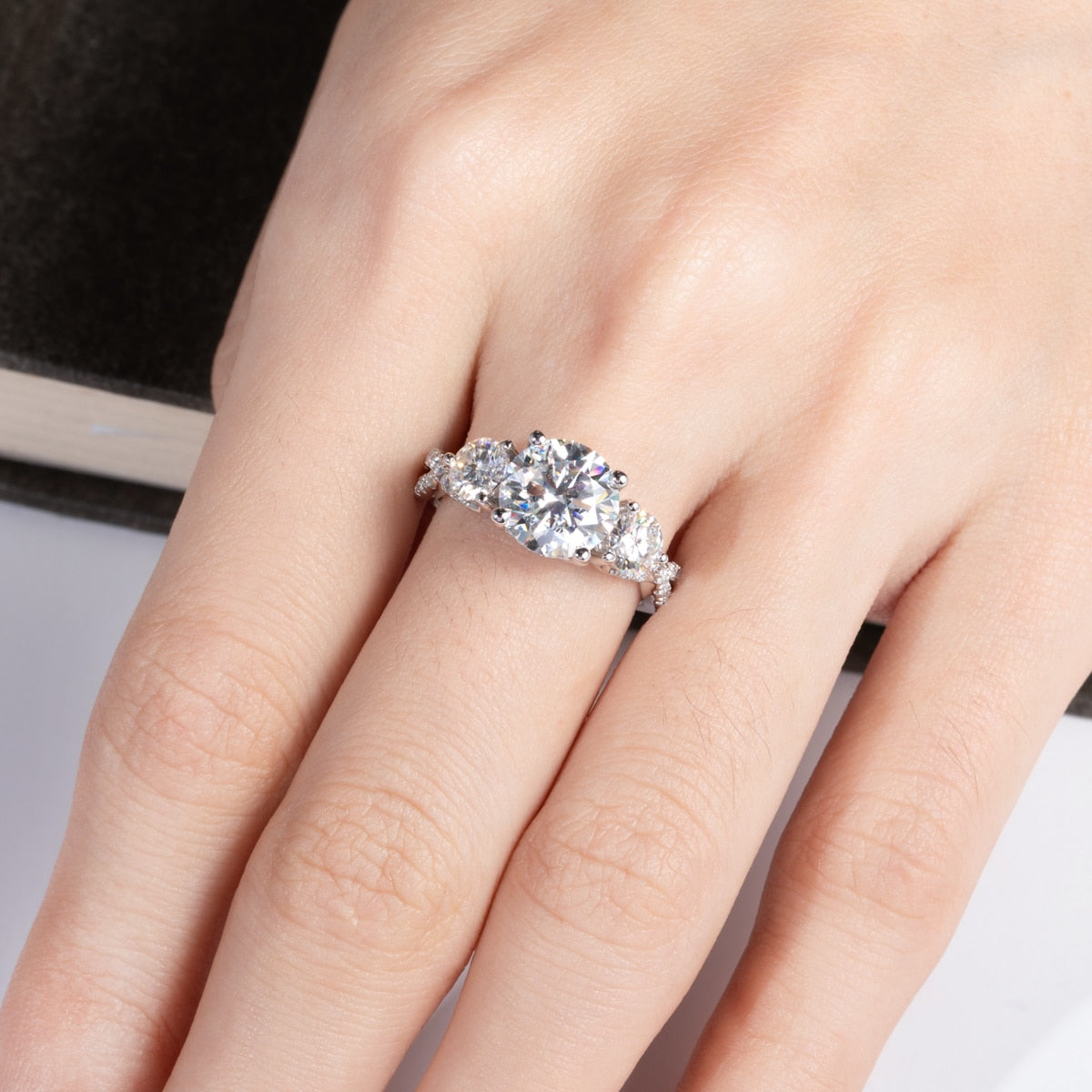 Holloway Jewellery Sterling Silver Moissanite Diamond Engagement Ring UK