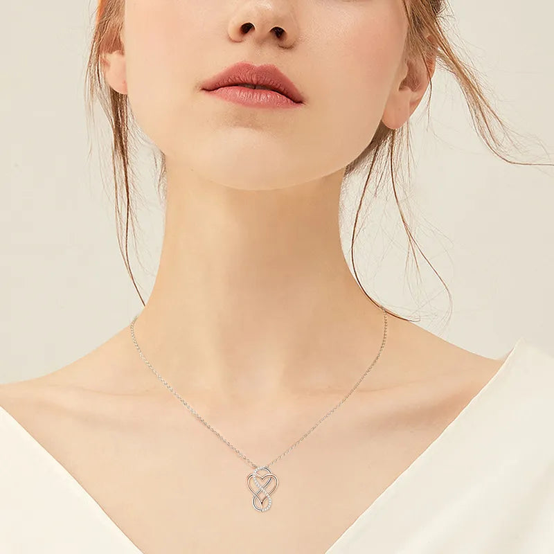 Moissanite Diamond Heart Infinity Pendant Holloway Jewellery