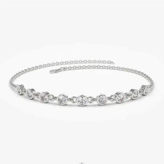 Bezel Set Moissanite Diamond Bracelet