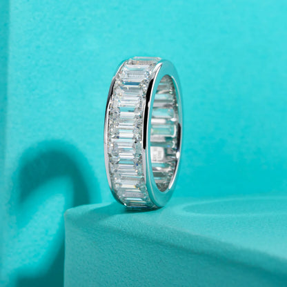 Holloway Jewellery US Emerald Cut Moissanite Diamond Eternity Ring