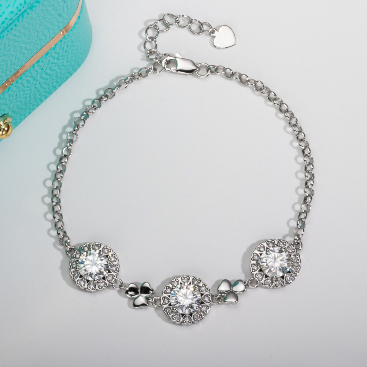 Holloway Jewellery US Clover Moissanite Diamond Bracelet