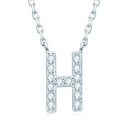 Moissanite Diamond Letter Sterling Silver Pendant Initial Necklace USA