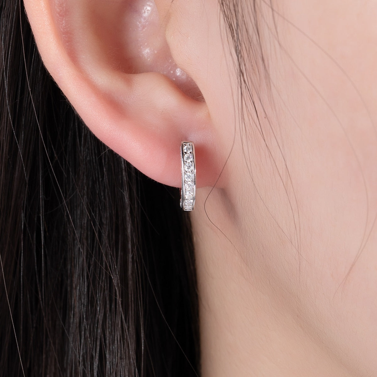 Holloway Jewellery Moissanite Diamond Huggie Earrings