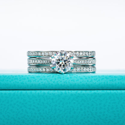 Moissanite Diamond Engagement Ring Set