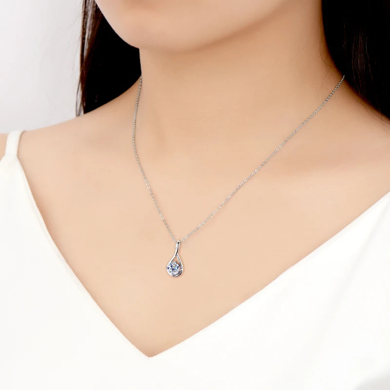 Moissanite Diamond Infinity Pendant Necklace Free Shipping US