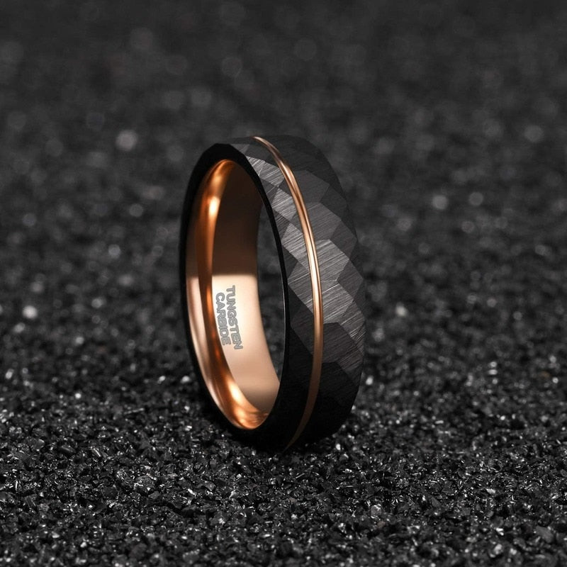 black rose gold colour tungsten ring Holloway Jewellery