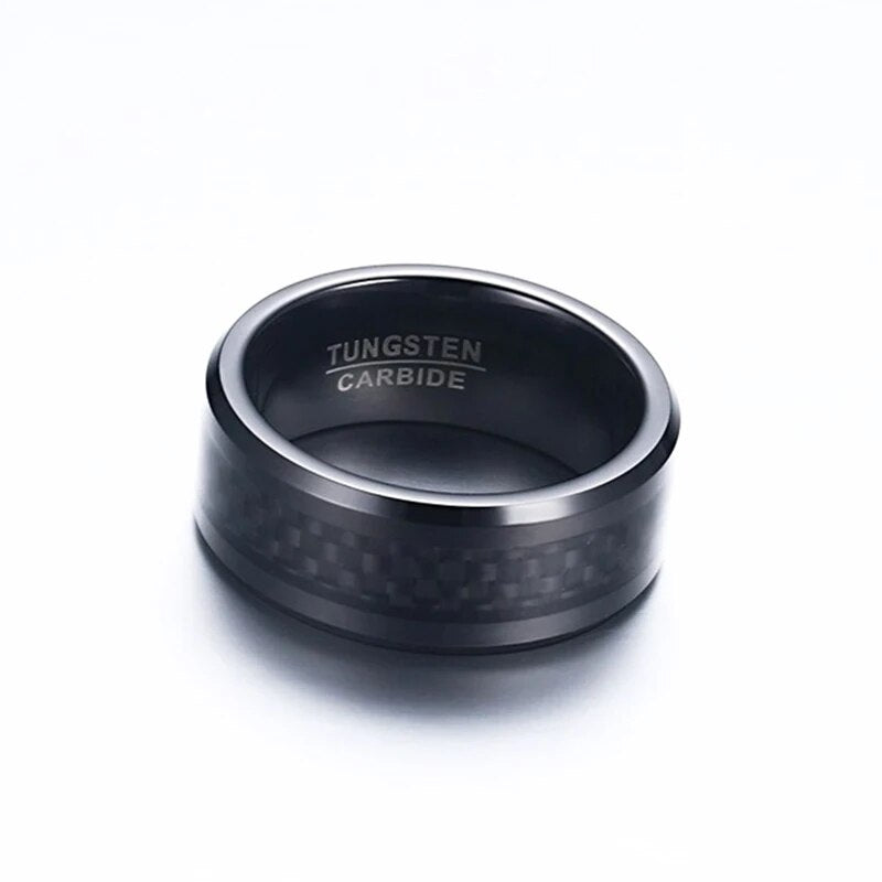 Tungsten Carbide Black Ring Holloway Jewellery US
