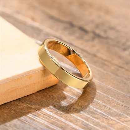 4mm tungsten ring gold colour mens womens