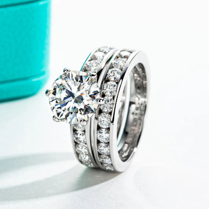 Moissanite Diamond Engagement Ring Set