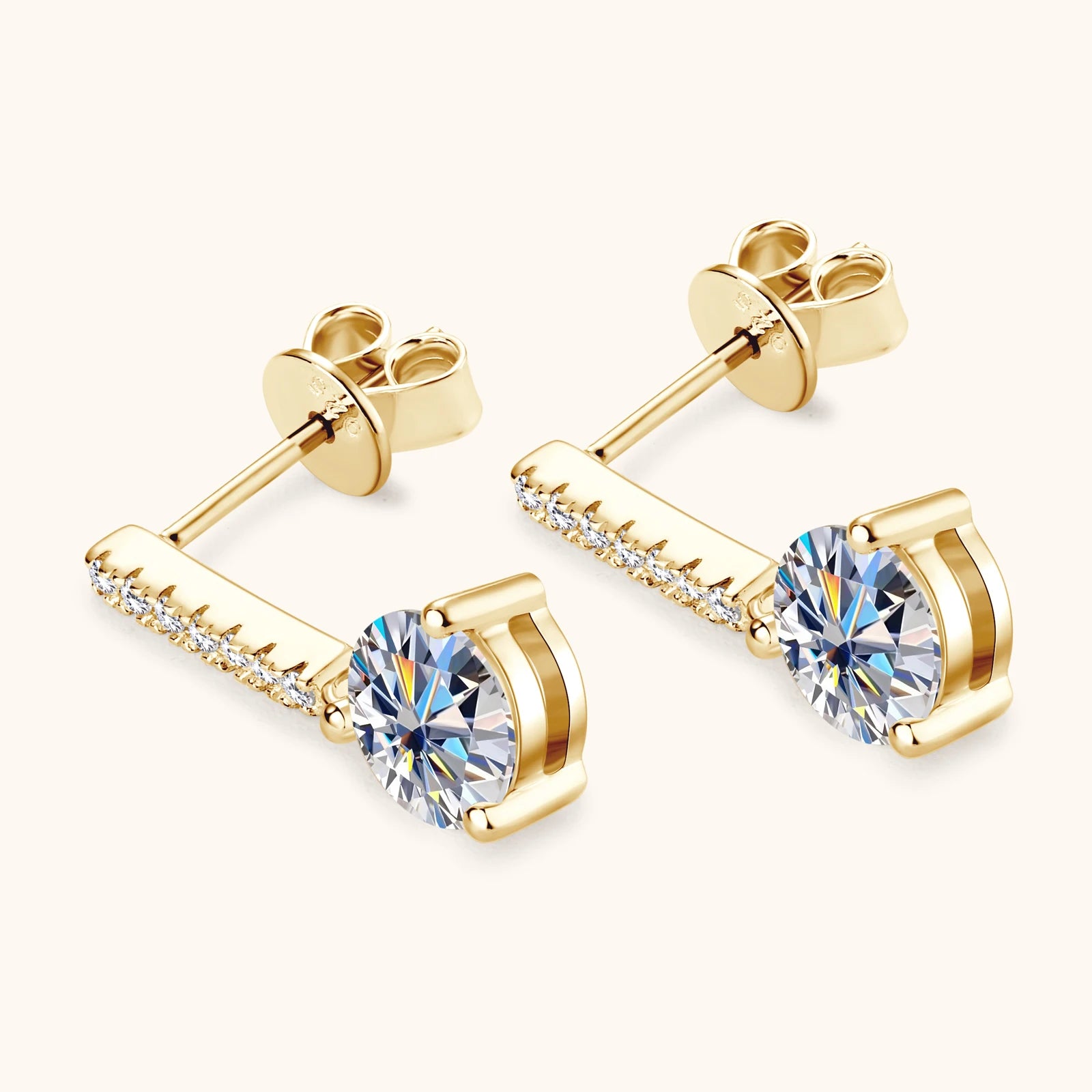 Holloway Jewellery US Dangle Drop Moissanite Diamond Earrings