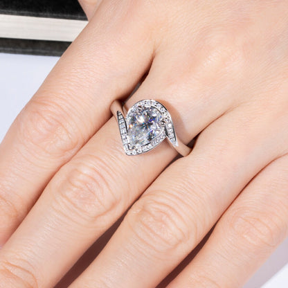 Holloway Jewellery US Moissanite Diamond Halo Ring