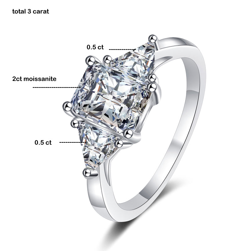 Radiant Cut Moissanite Diamond Engagement Ring UK