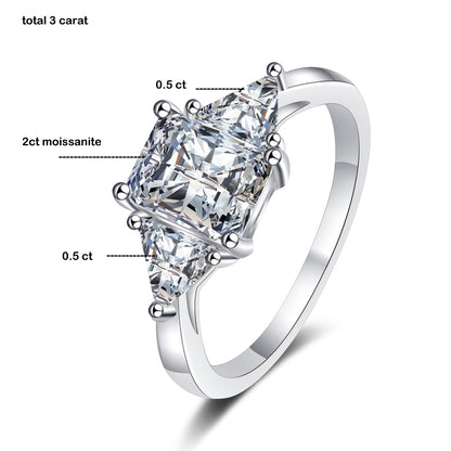 Radiant Cut Moissanite Diamond Engagement Ring UK