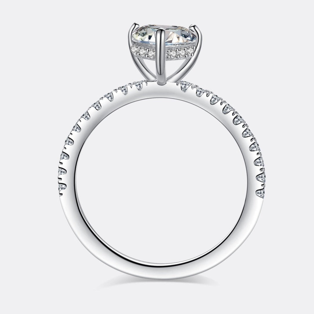 1 Carat Heart Shape Moissanite Diamond Engagement Ring