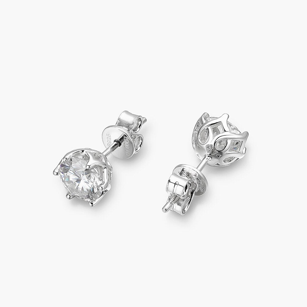 1 carat moissanite stud earrings 1ct each holloway jewellery