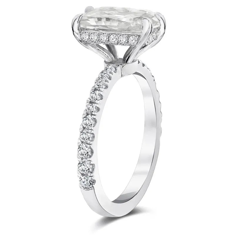 4 Carat Radiant Cut Moissanite Diamond Engagement Ring