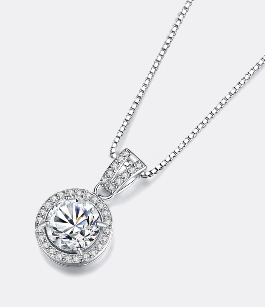 1 Carat Moissanite Diamond Necklace
