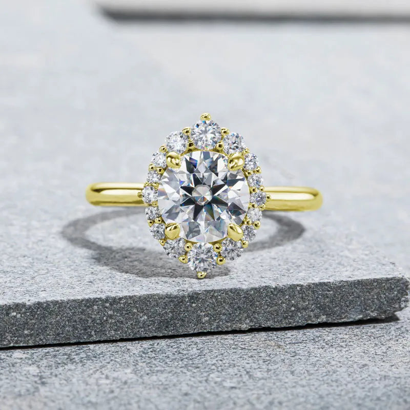 Holloway Jewellery UK Moissanite Diamond Halo Ring