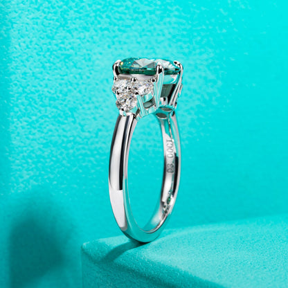 Holloway Jewellery Green Moissanite Diamond Ring