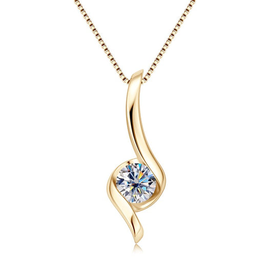 Gold Moissanite Necklace UK Holloway Jewellery