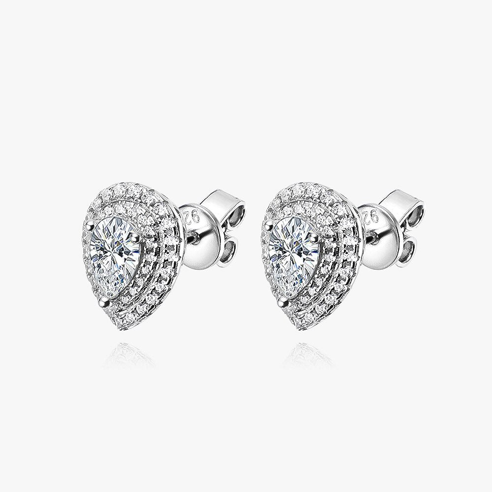 Halo Pear Shape Moissanite Diamond Jewellery Set UK
