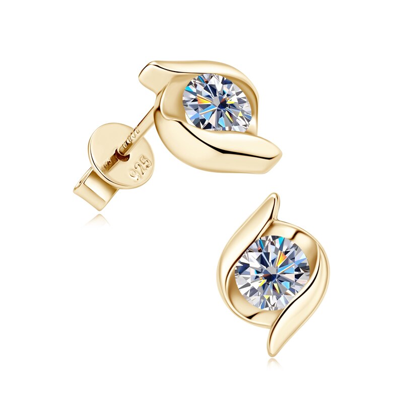 Holloway Jewellery Moissanite Diamond Stud Earrings Free Shipping US