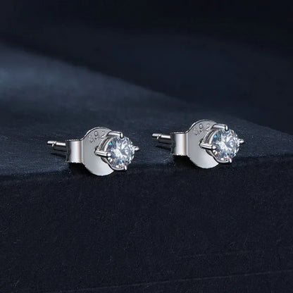 Moissanite Diamond 4 Prong Stud Earrings