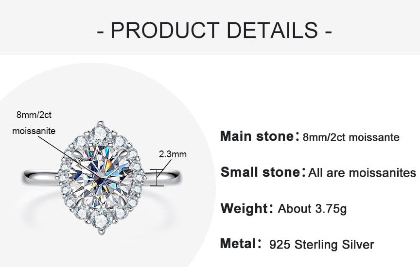 Holloway Jewellers round brilliant halo moissanite ring