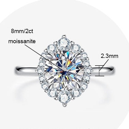 halo moissanite engagement ring Holloway Jewellery