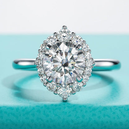 2ct moissanite ring with moissanite halo