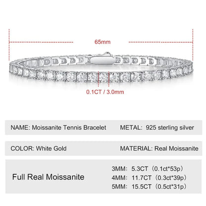 Moissanite Diamond Tennis Bracelet