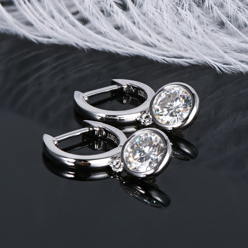 Moissanite Diamond Sterling Silver Earrings