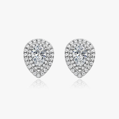 Earrings Ring Necklace Halo Pear Shape Moissanite Diamond