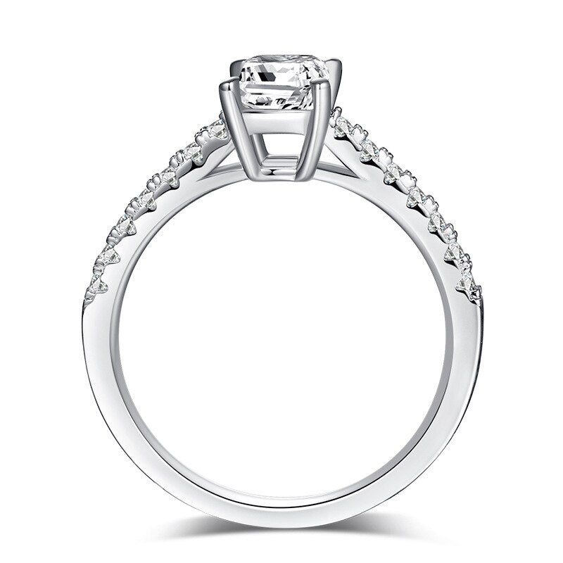 1 Carat Emerald Cut Moissanite Diamond Ring UK