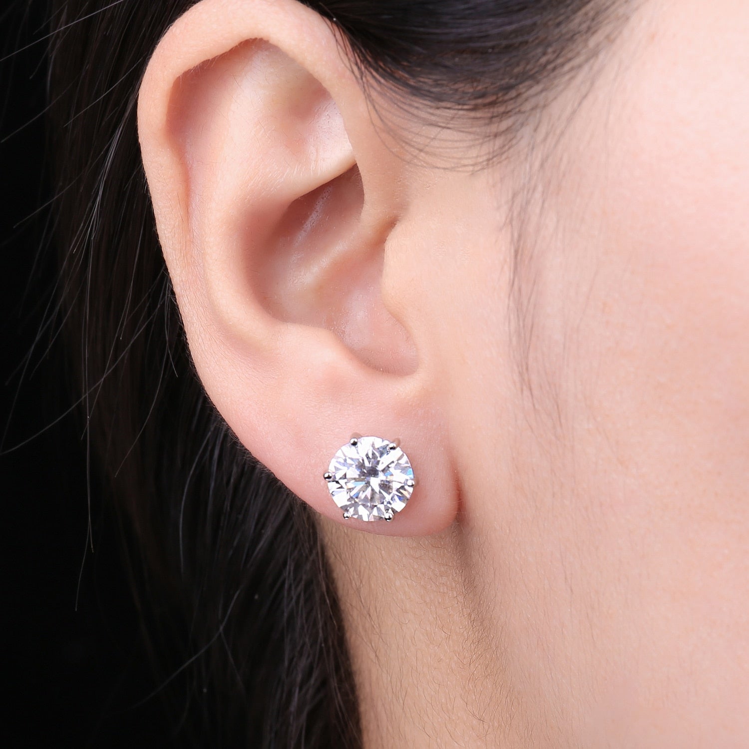 Moissanite Diamond Sterling Silver Earrings Australia
