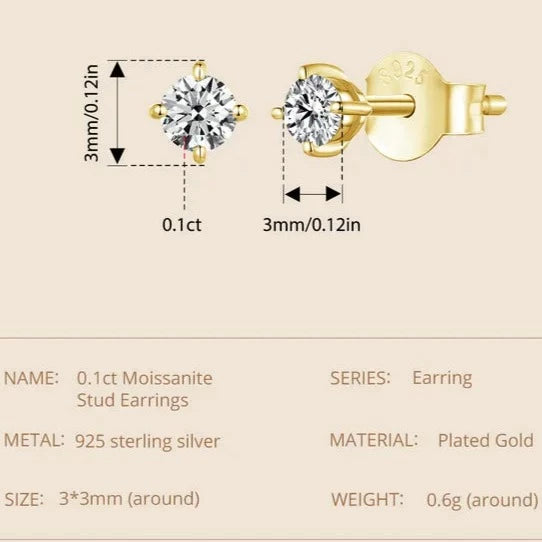 Moissanite Diamond Stud Earrings Free Shipping Canada