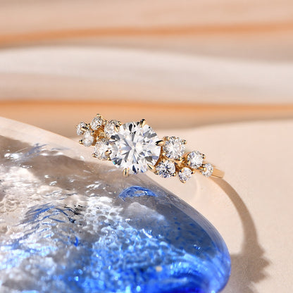 gold moissanite diamond ring Australia