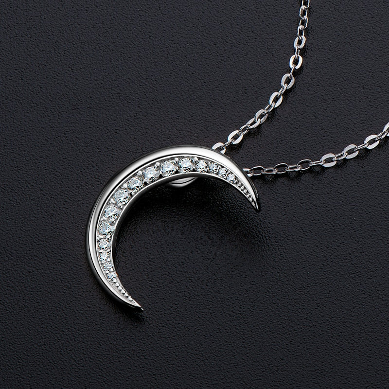 Moon Moissanite Diamond Necklace