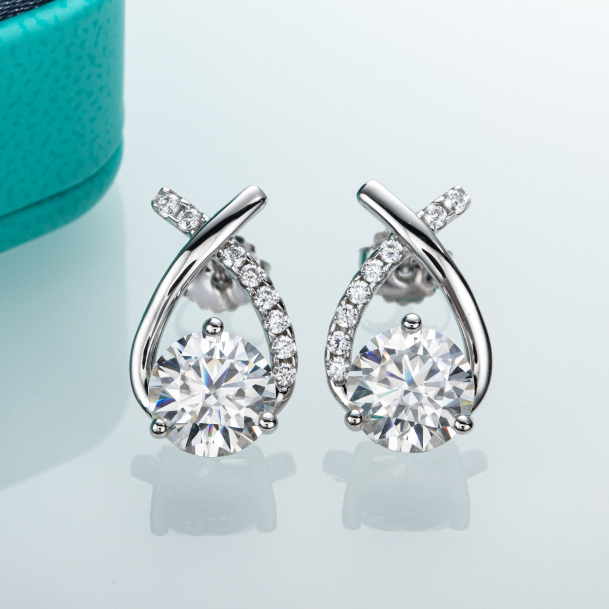 Holloway Jewellery 2ct Moissanite Diamond Stud Earrings