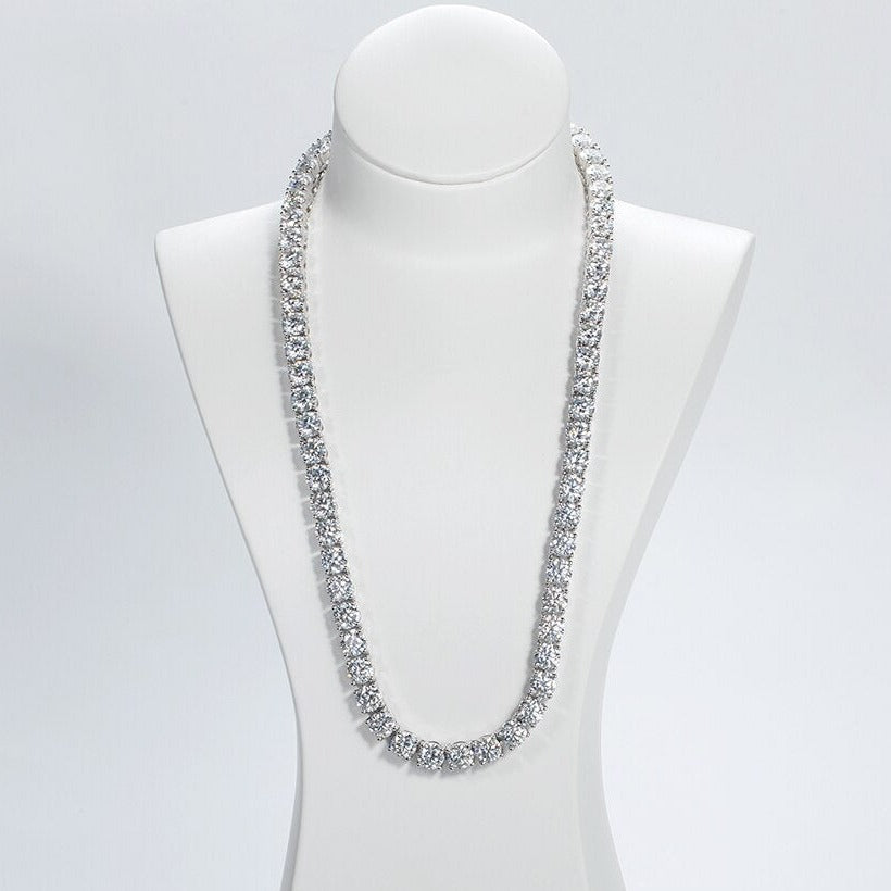 Silver diamond hot sale tennis chain