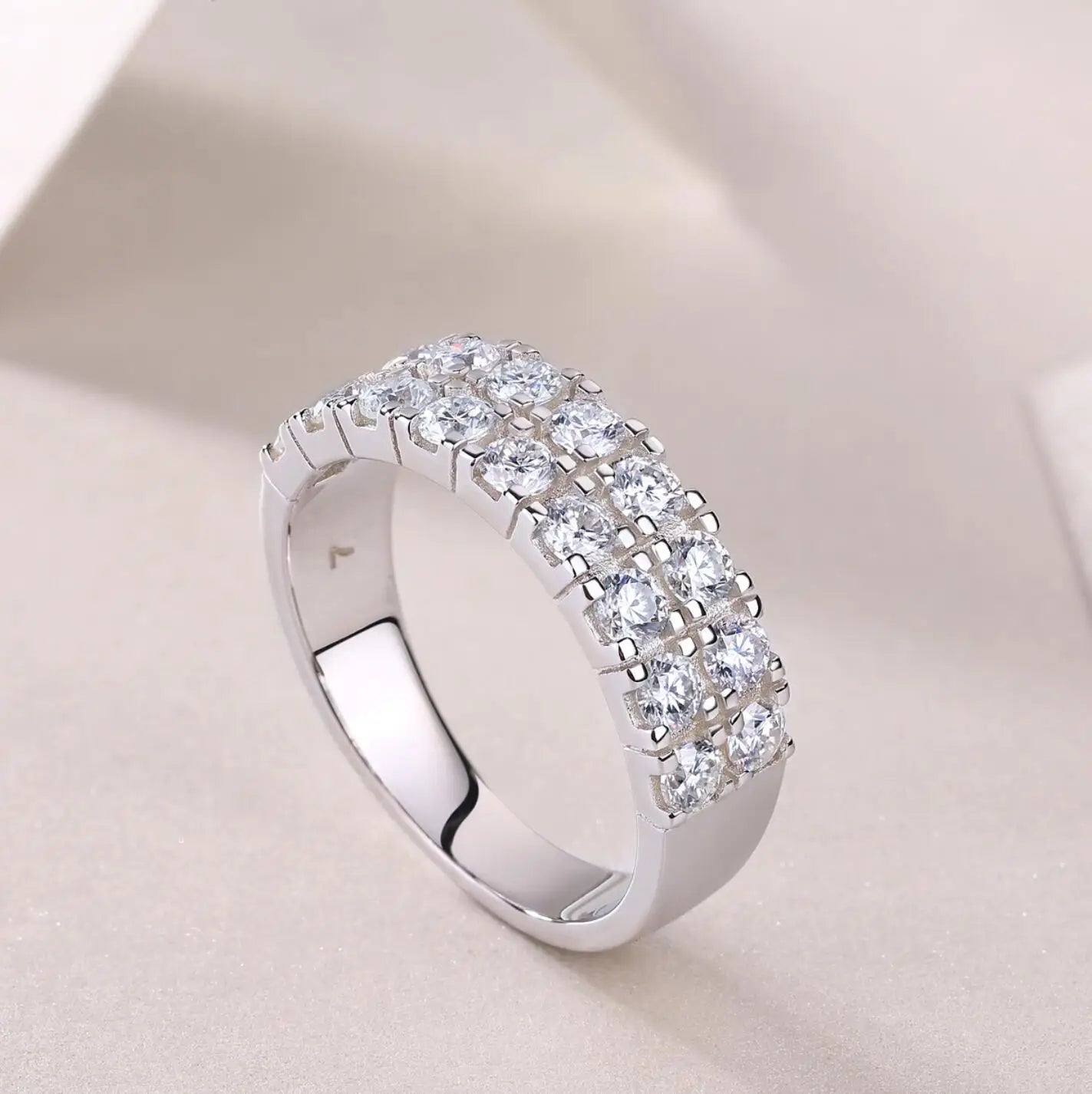 Moissanite Diamond Half Eternity Ring Free Shipping US