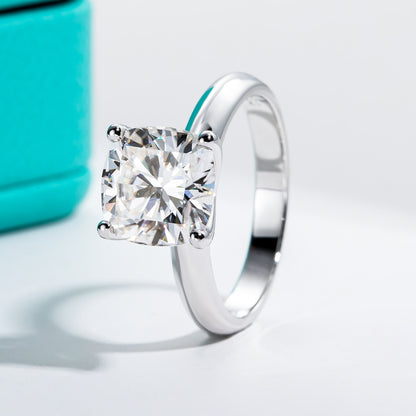 Cushion Cut Moissanite Diamond Engagement Ring