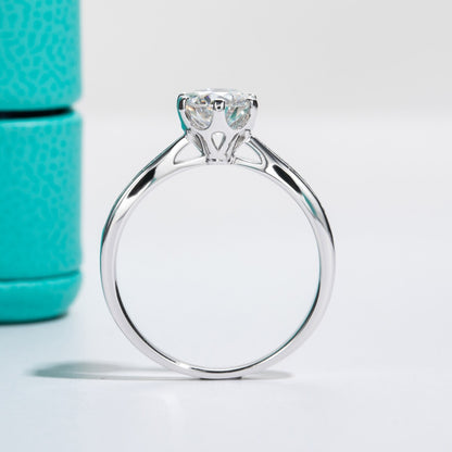 Free Shipping US Moissanite Diamond Six Claw Ring