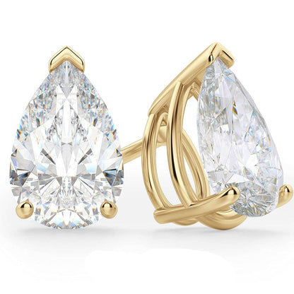 Holloway Jewellery Pear Shape Moissanite Diamond Stud Earrings