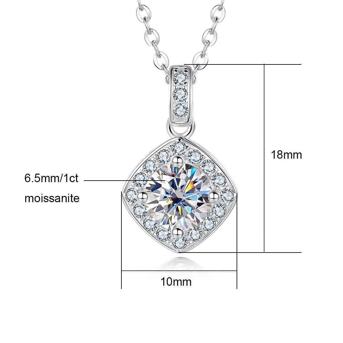 Cushion Cut Moissanite Diamond Necklace UK