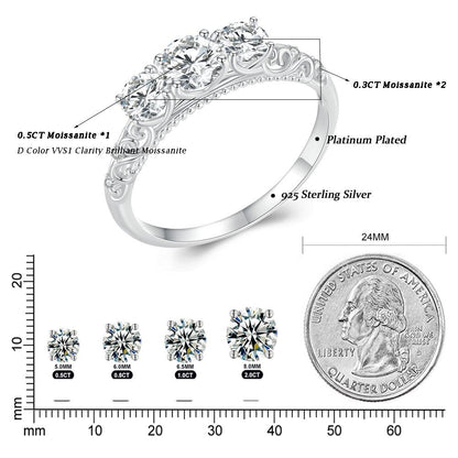 Sterling Silver Moissanite Diamond Ring UK