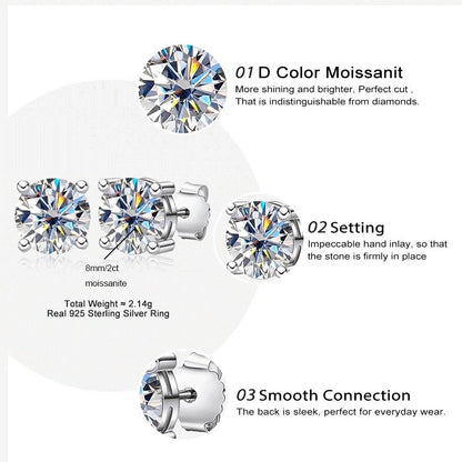 2 carat diamond earrings Holloway Jewellery AUS Moissanite